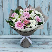 Букет цветов из:  Герберы, Альстромерии и Хризантемы в Семеновке