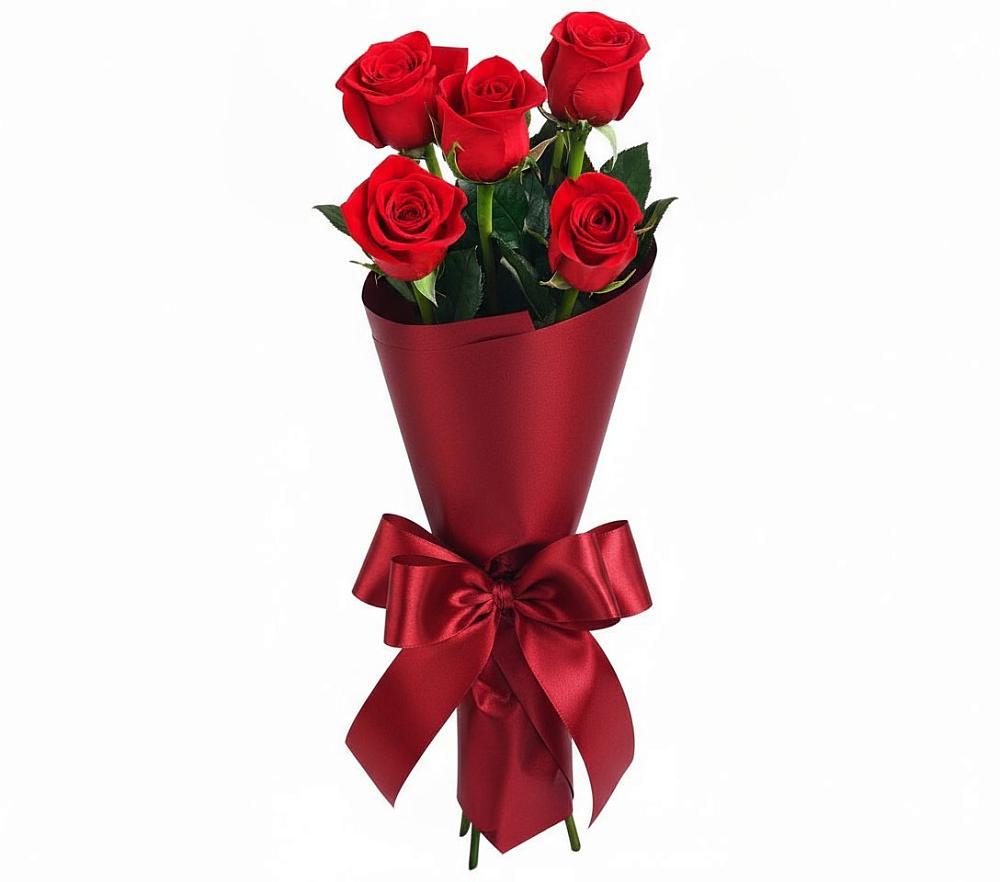 Букет 5 Красных роз Эдлесс Лав в Семеновке