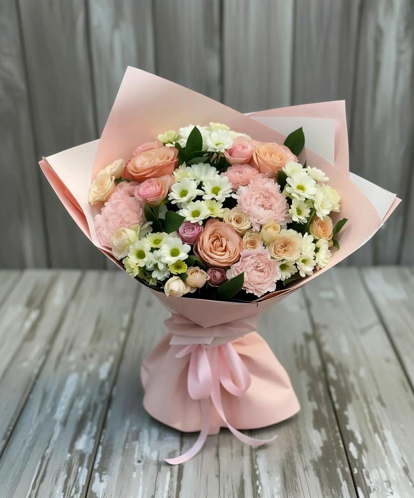 Букет цветов из: Гвоздики, Розы и Хризантемы в Семеновке