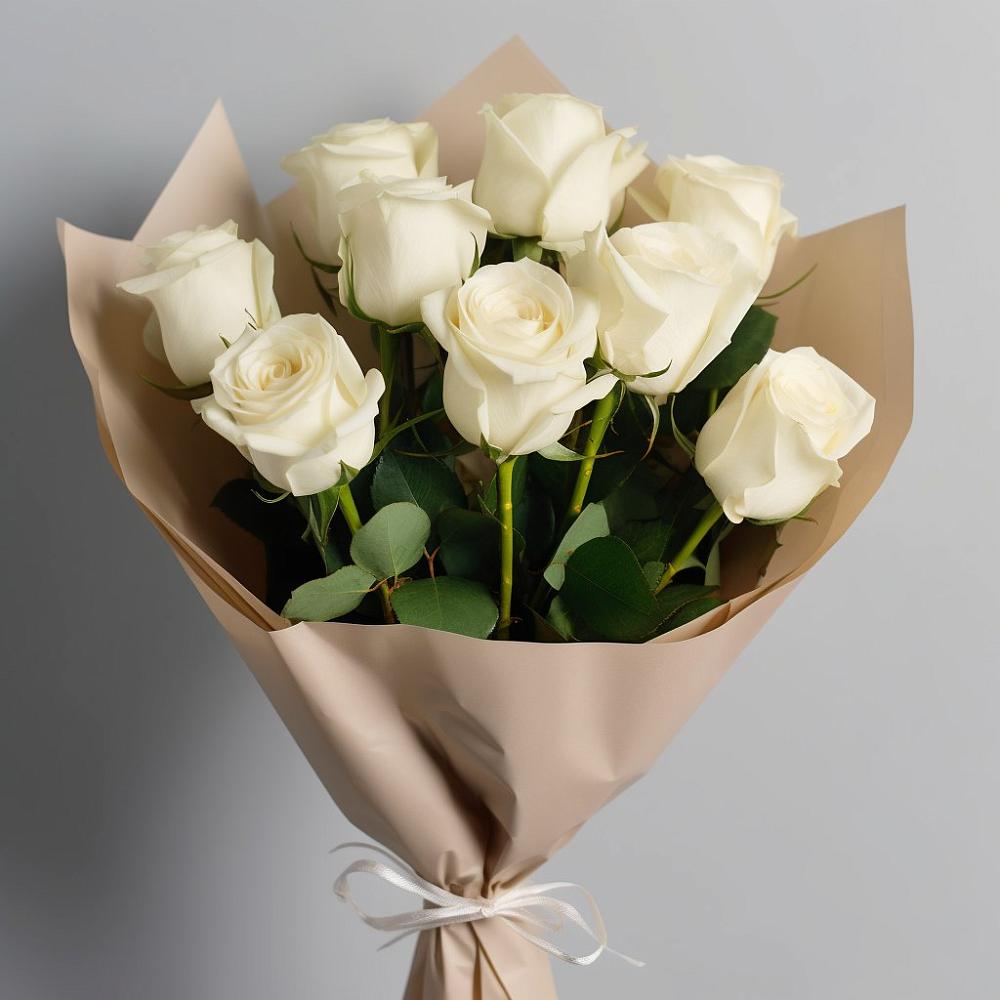 Букет 9 Белых роз Эдлесс Лав в Семеновке