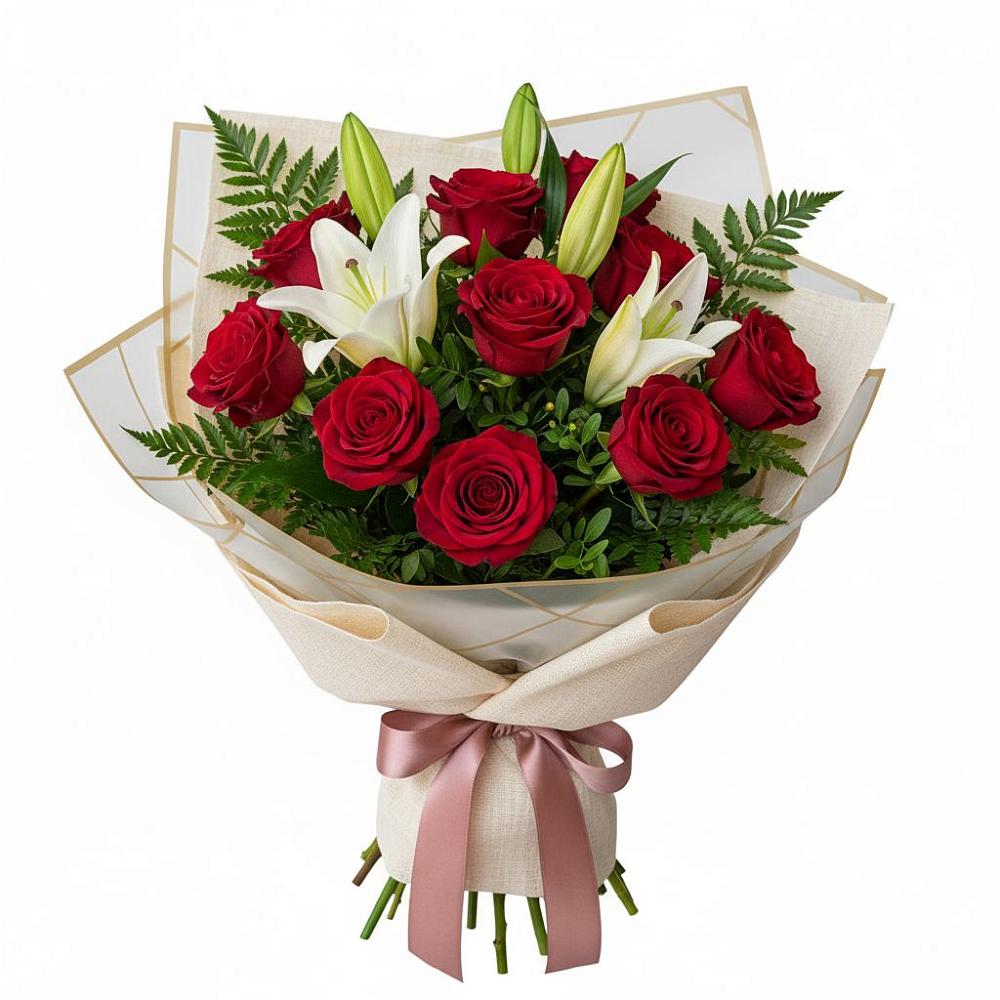 Букет цветов из: Лилии и Розы в Семеновке