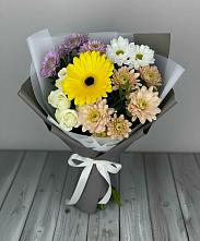 Букет цветов из:  Розы, Герберы и Хризантемы #REPLACE_PRED# Семеновке