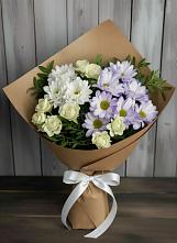 Букет цветов из:  Хризантемы и Розы в Семеновке