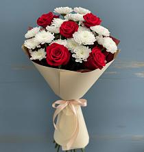 Букет цветов из:  Розы и Хризантемы в Семеновке
