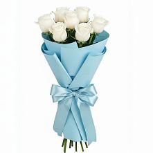 Букет 7 белых роз Проуд в Семеновке