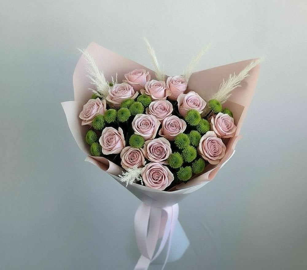 Букет цветов из: Розы и Хризантемы в Семеновке