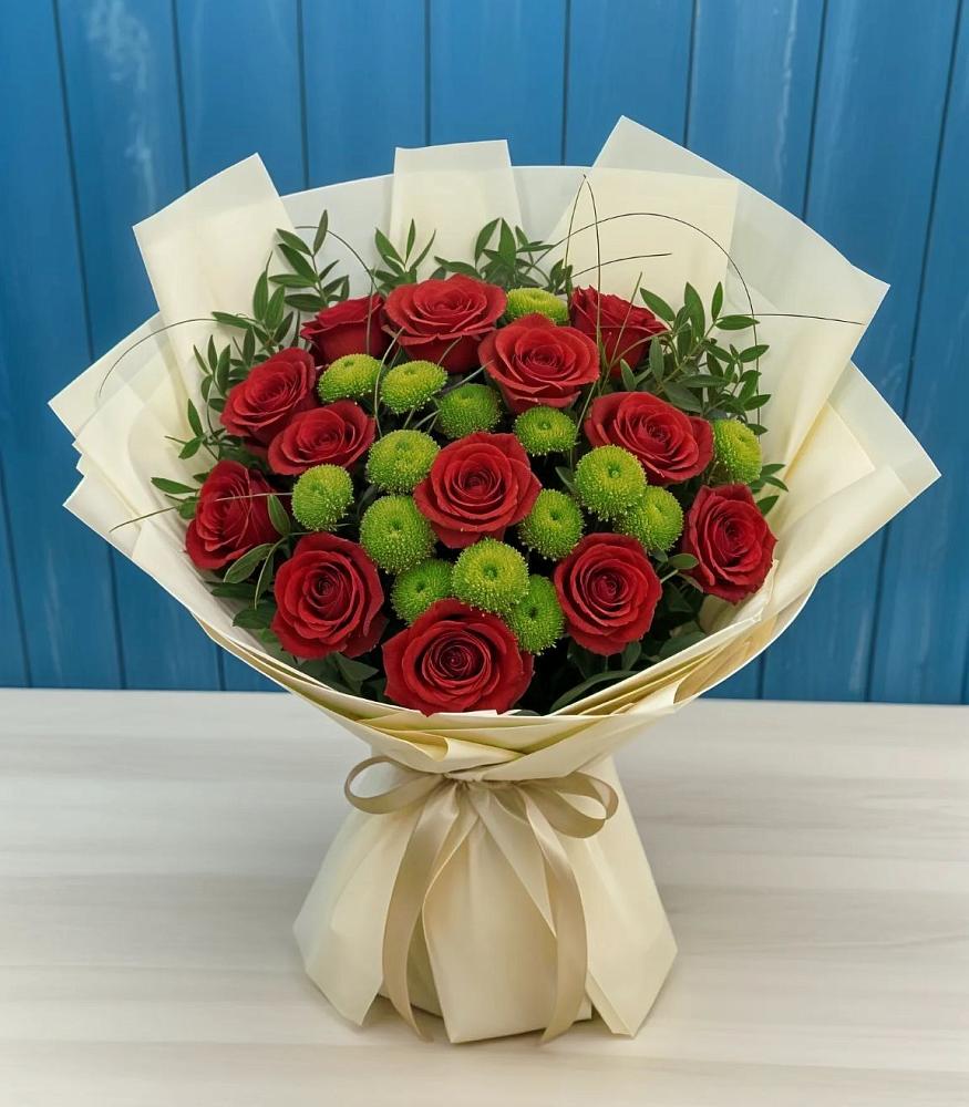 Букет цветов из: Розы и Хризантемы в Семеновке